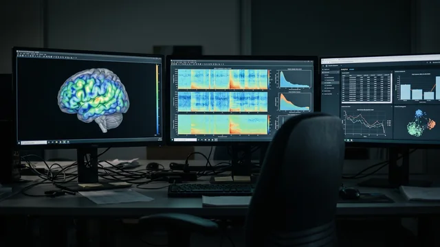 A research workstation analysing cognitive and emotional response data to sound.